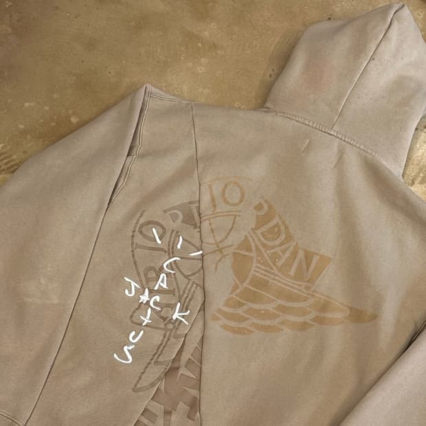 XL 조던 X 트래비스 스캇 풀오버 베이지 후드티