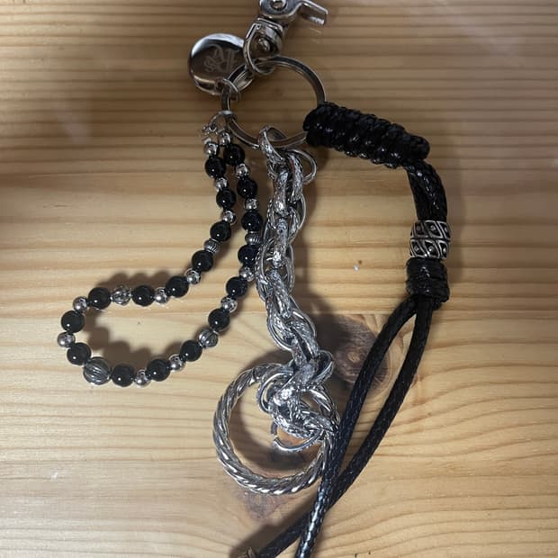 RSSC BEADS CHAIN KEYRING BLACK 알에스레스씨키링