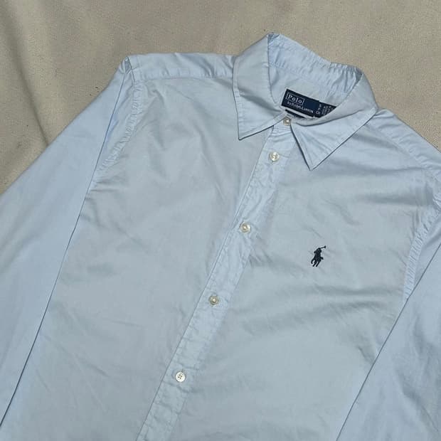 S 폴로랄프로렌 클래식 핏 스카이블루 코튼 셔츠