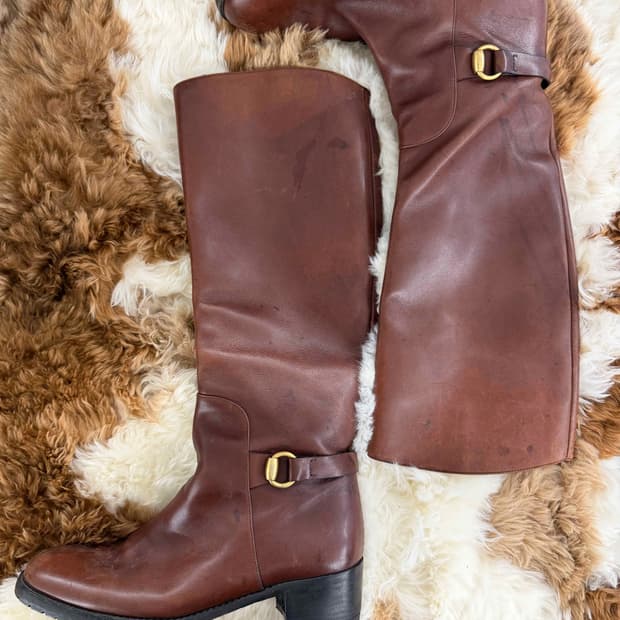 horsebit accent long boots 