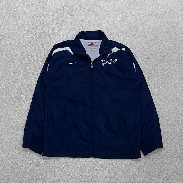 나이키 00s 올드스쿨 양키즈 바람막이 자켓 네이비