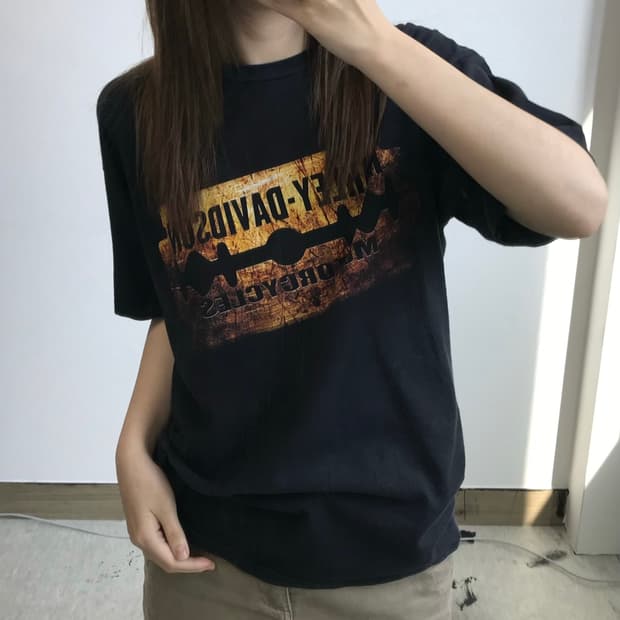 할리데이비슨 스컬 반팔 티셔츠