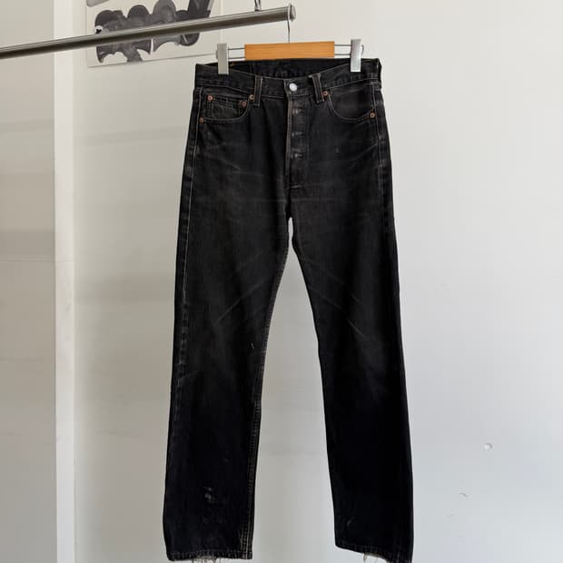 90's LEVIS 501 (Made in USA) 흑청 데님 팬츠 