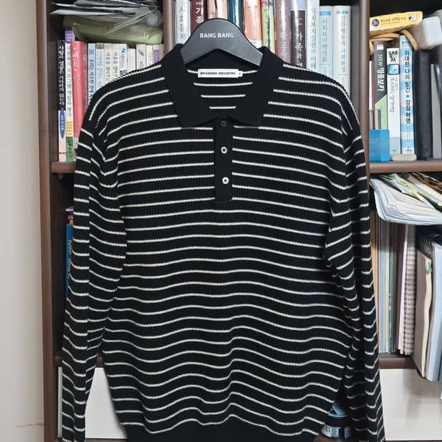 브랜디드 하드 트위스트 라운지 카라 코튼 니트 
M