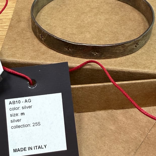 m.a+ cross carved silver bracelet