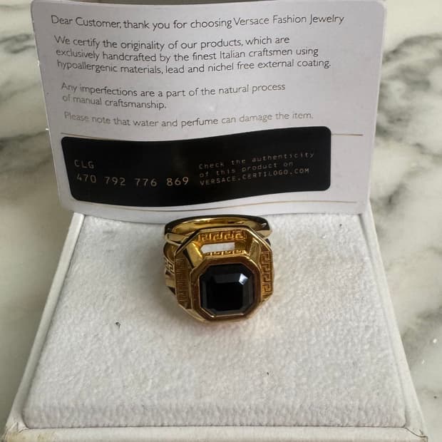 versace   natural jewel gold  ring