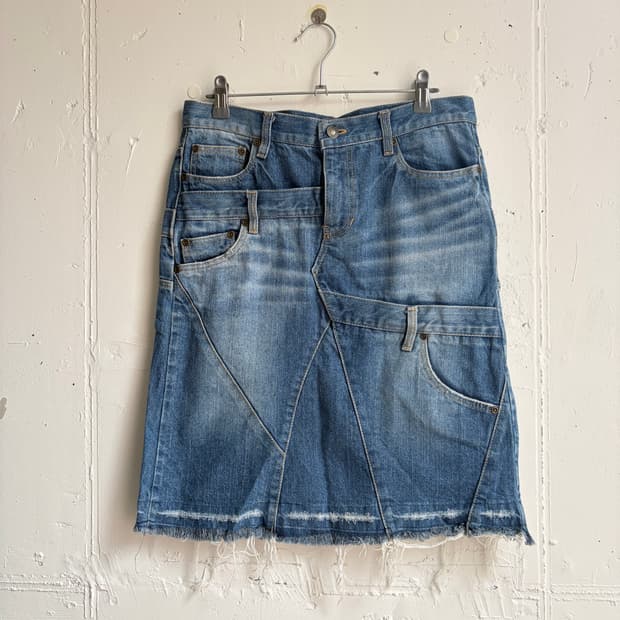 Blt Blue remake washed denim skirt