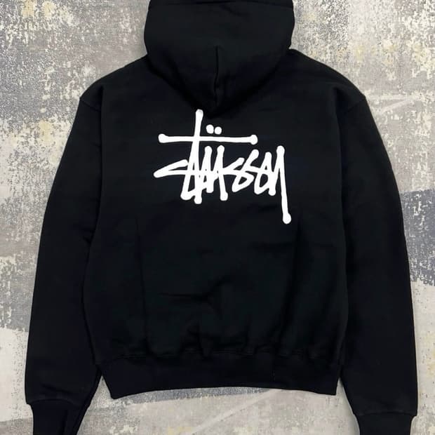 스투시 Stussy 백로고 베이직 후드 블랙
