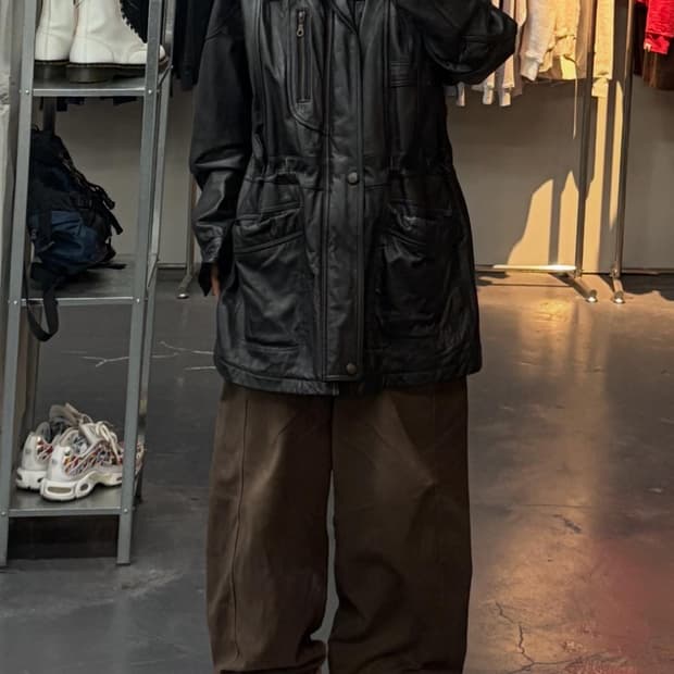 프라도네 모피가죽 퍼카라 자켓 (퍼 탈부착가능) A3141