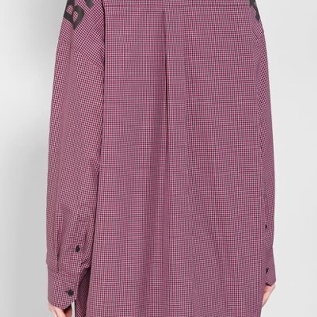 발렌시아가 백로고 체크 뉴 스윙셔츠