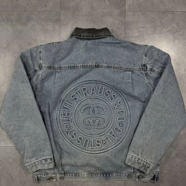 스투시x리바이스 청자켓