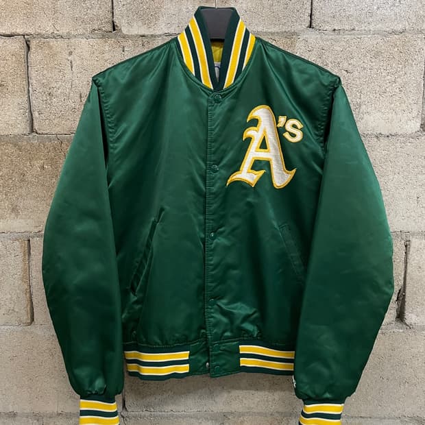 스타터 MLB 오클랜드 사틴 자켓