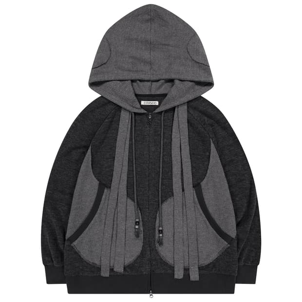 코이세이오 EARMUFFS HOOD ZIP-UP CHARCOAL