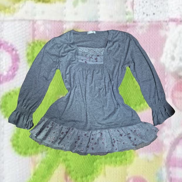 모리걸 빈티지 오리엔탈 블라우스 롱슬리브 리즈리사 로사체리 플라워