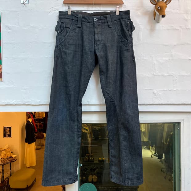 G-star Raw 더블 신치 벨트 크롭 데님진 32x30