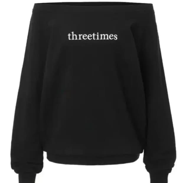 쓰리타임즈 베이직 로고 오프탑 블랙