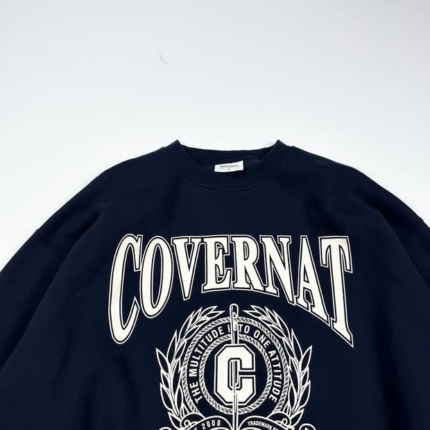 커버낫 C로고 네이비 크루넥 맨투맨 (실측 L)