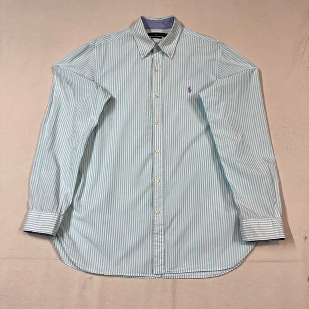 L) 폴로 랄프로렌 클래식핏 하늘색 스트라이프 포플린 셔츠