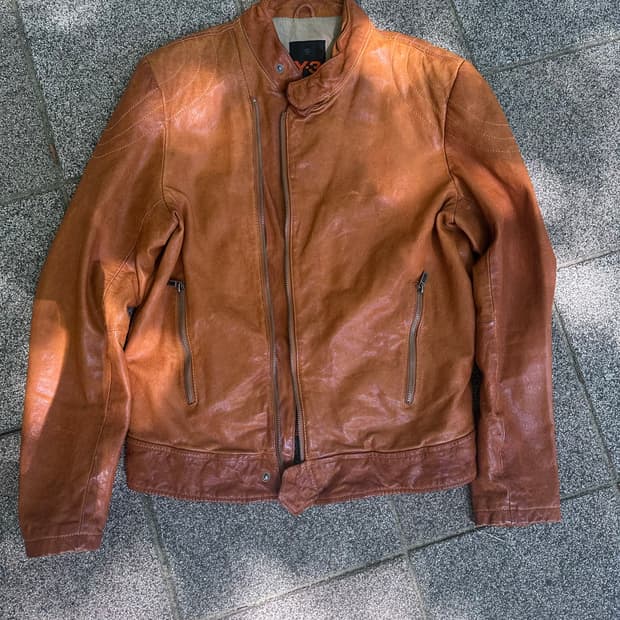 [M] Y-3 요지 야마모토 05FW 가죽 라이더 자켓