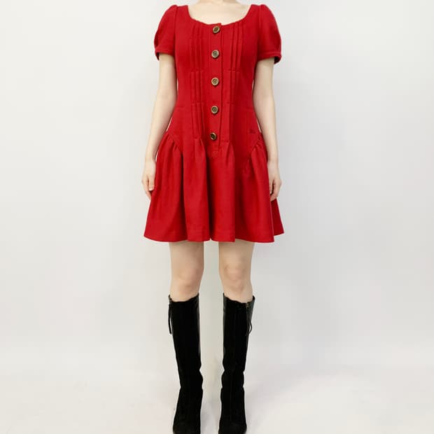 버버리 울 반팔 원피스