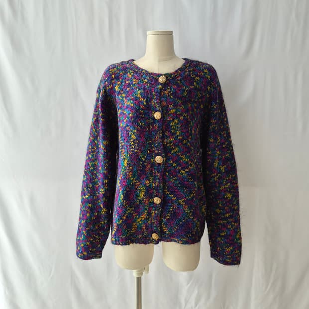 DASGENIE 모헤어 멀티컬러 니트 가디건