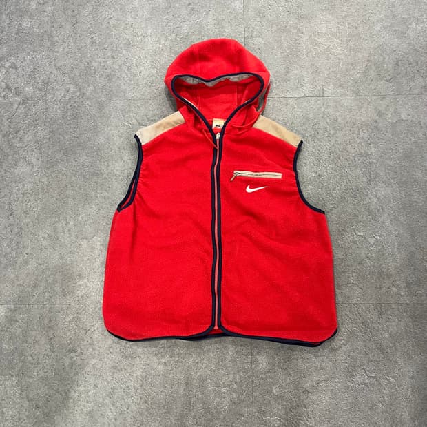 빈티지 나이키 플리스 후드 집업 베스트