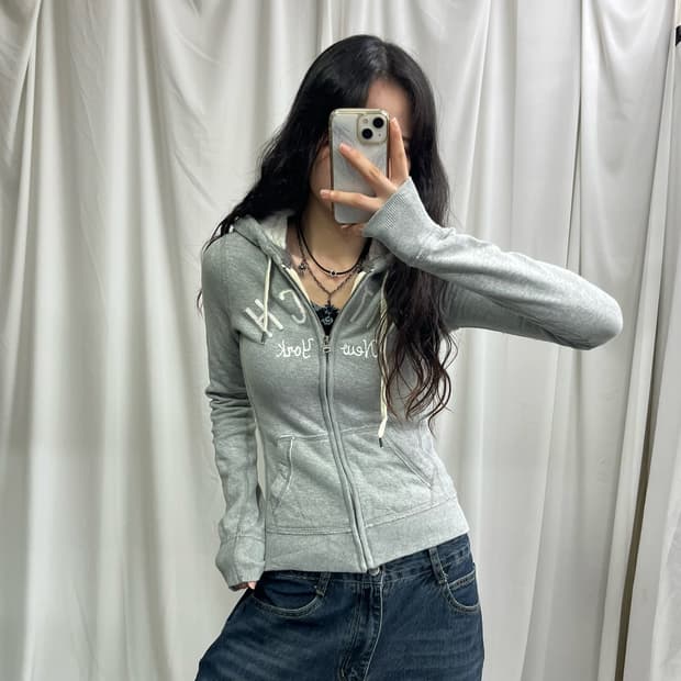 Abercrombie gray hood zip-up