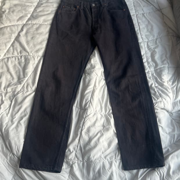 리바이스501 스트레이트 핏 데님 퍼플 셀비지 진 34*32