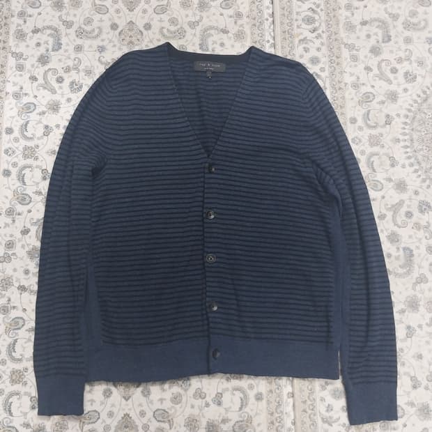 랙앤본 스트라이프 네이비 가디건 M