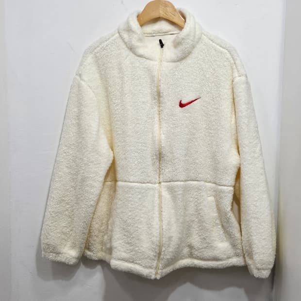 나이키(Nike) 아이보리 뽀글이 플리스 집업 100