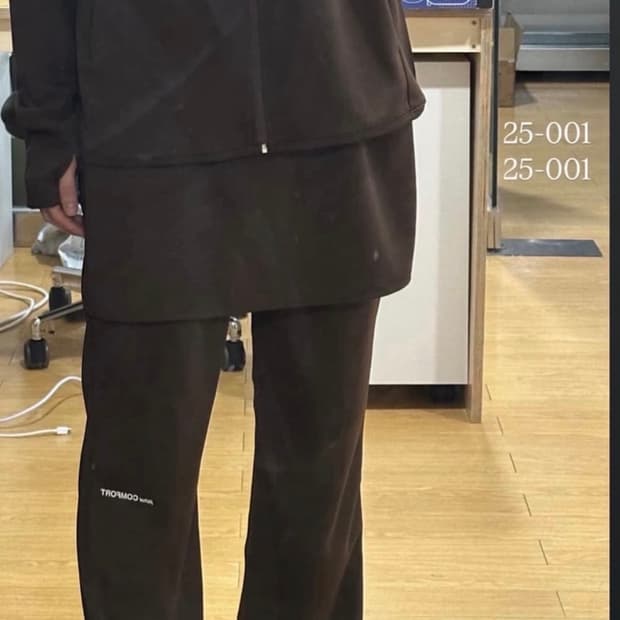 지초이 컴포트 25-001 layered pants 브라운