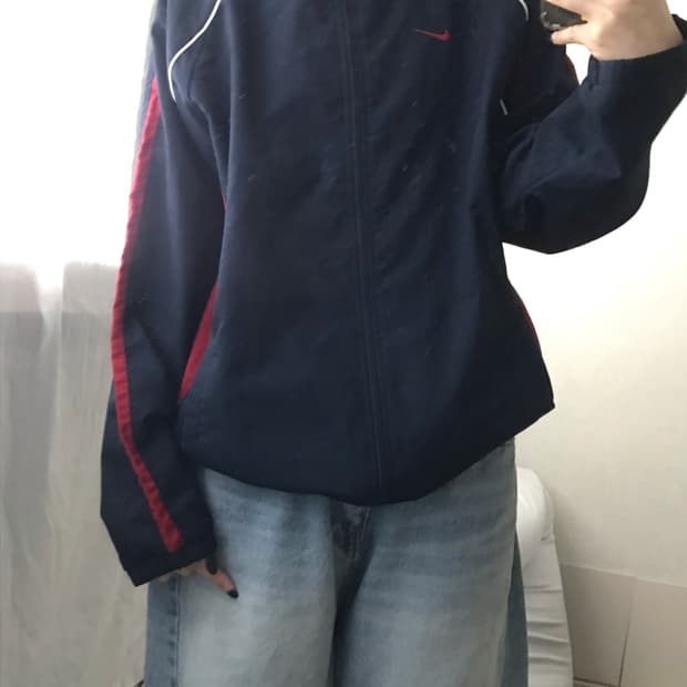 나이키 네이비 레드 바람막이