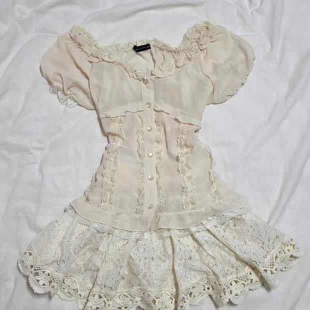 디어마이믹스 로걀탑 블라우스 큐롯스커트 세트 리즈리사 트랄라라 히메갸루깔