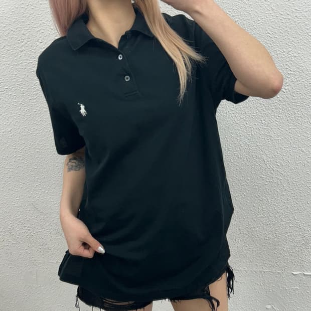 폴로 랄프로렌 화이트포니 블랙 pk 반팔 L