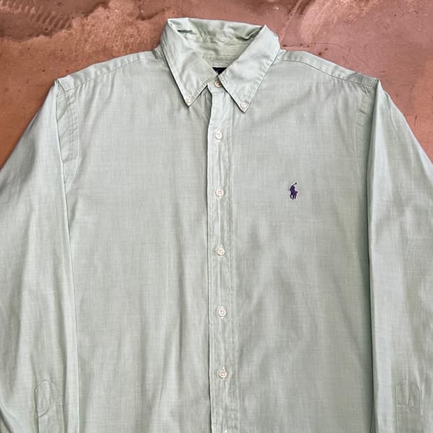 16/L 폴로랄프로렌 클래식핏 민트 코튼 셔츠