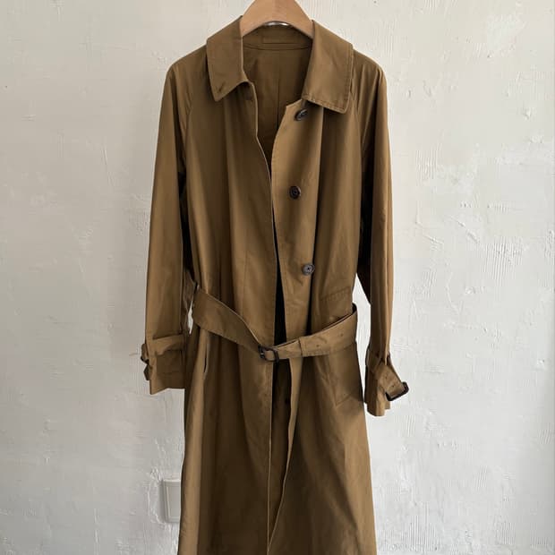 MARGARET HOWELL 마가렛호웰 탄베이지 벨티드 롱 트렌치 코트
