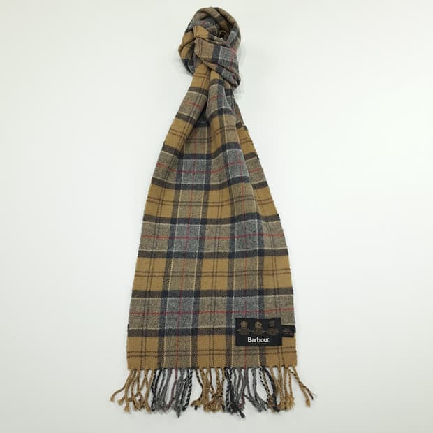 MX250 바버 브라운 타탄체크 램스울 목도리 머플러