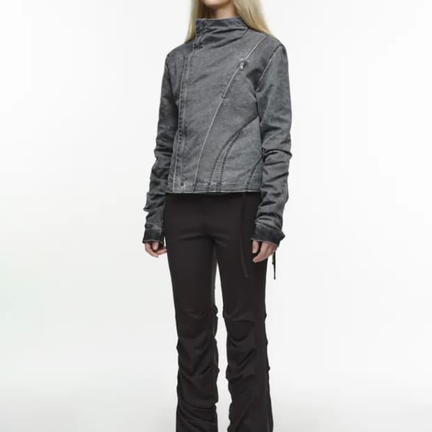 나체 라이더 자켓 (그레이)