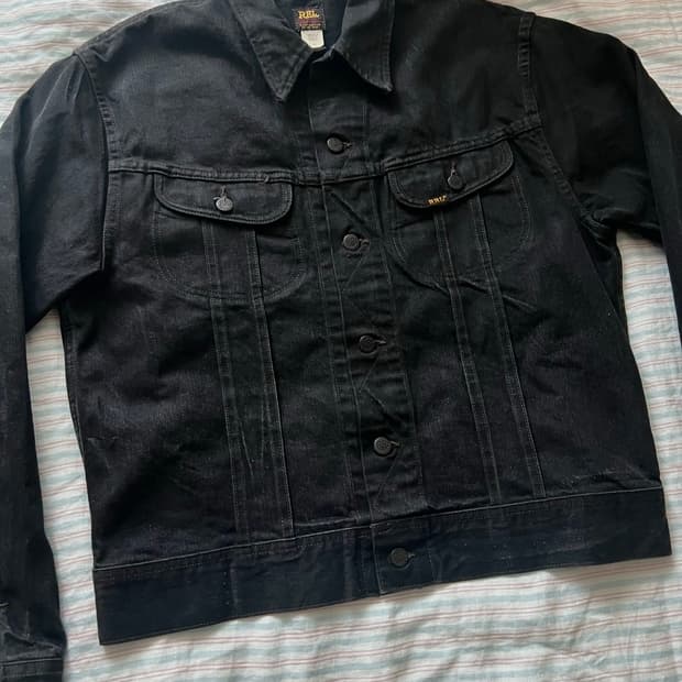 RRL Lot271 블랙 데님 트러커 자켓 L