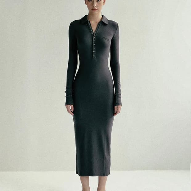 [새상품]배드블러드 비욘드 소프트 폴로 드레스 (블랙/챠콜 M)