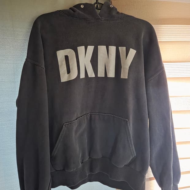 만원 급처! 핀터깔 빈티지 프린팅 오버핏 세미크롭 후드티 차콜 네이비