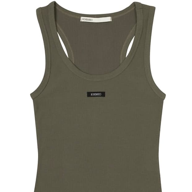 보헴서 basic crop top, khaki