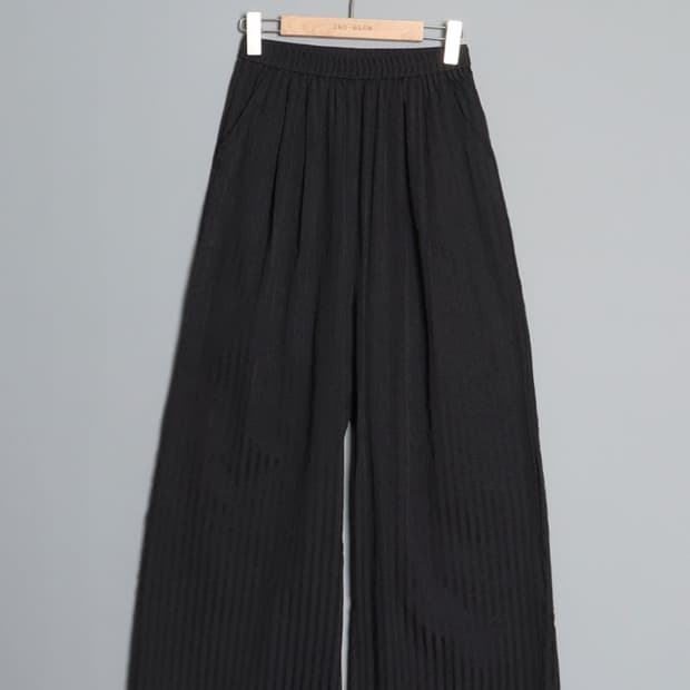 OCOMOMO Satin Stripe Wide  Pant (27~28)