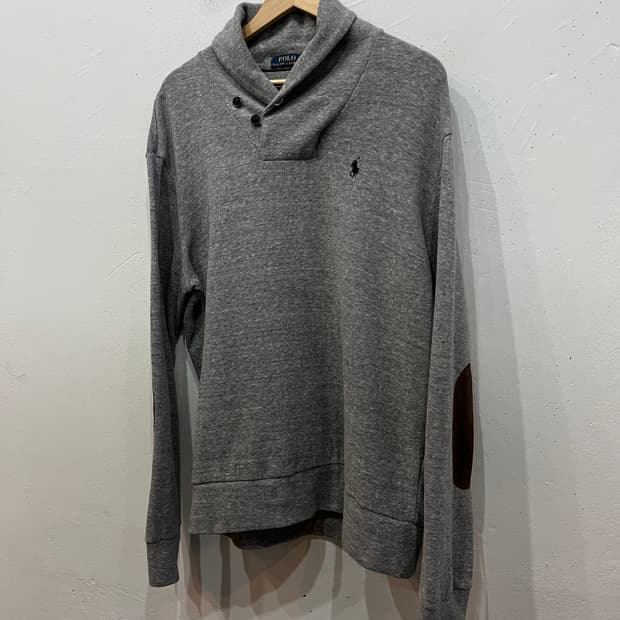 폴로랄프로렌 엘보패치 숄카라 스웻셔츠 맨투맨 L