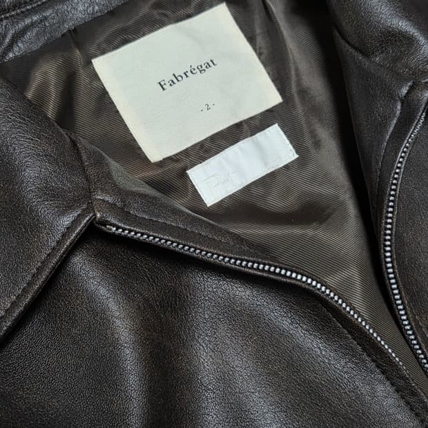 파브레가 PRT 플라잉 레더 봄버 자켓 브라운 2사이즈