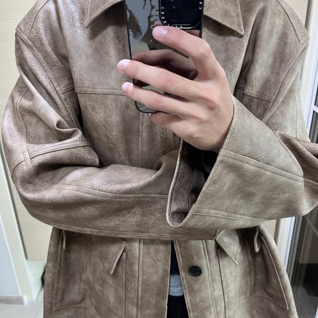 [m] yiyae 샘플 소가죽 코트