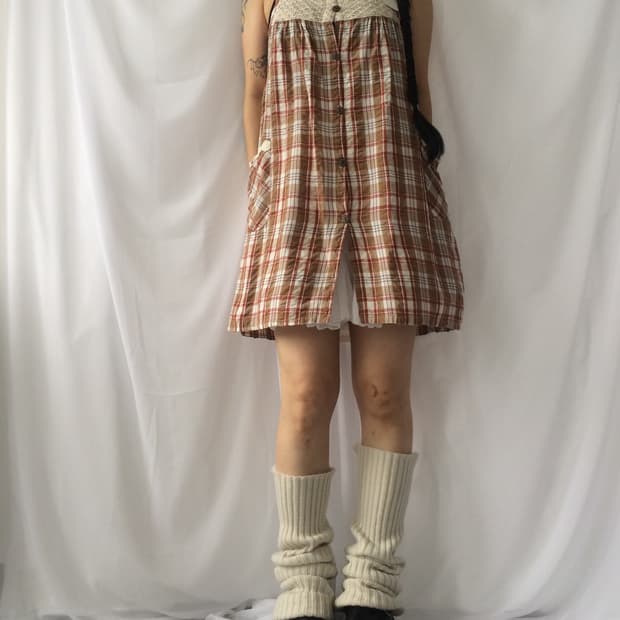 Crochet point check pattern sleeveless