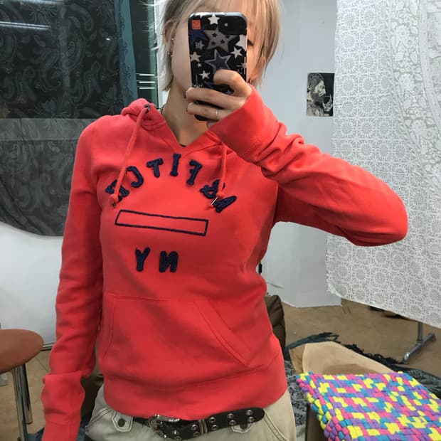 아베크롬비 여성 기모 자수 후드티 