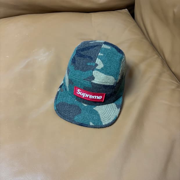 슈프림 캠프캡 모자 박스로고 우드랜드 카모