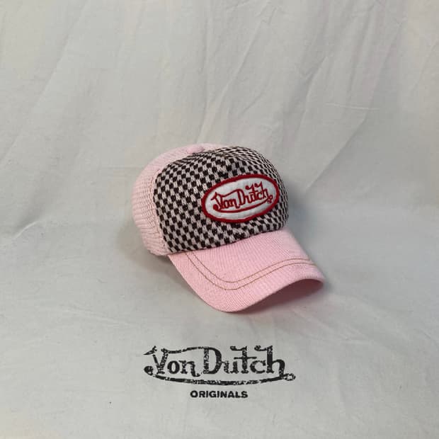 Von dutch 본더치 볼캡 핑크 체크